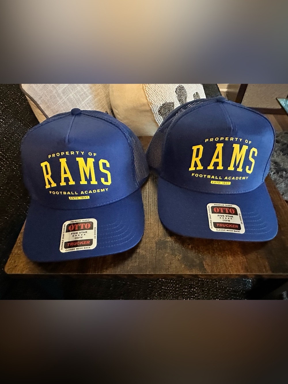 Rams Football Academy Blue Trucker Hat - Unbranded